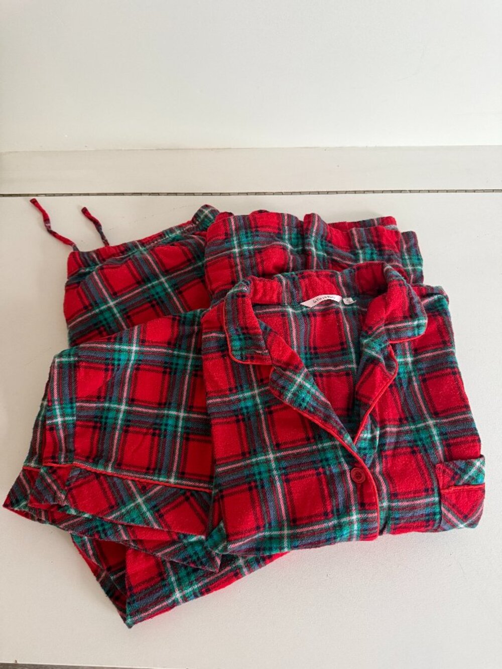 La Vie en Rose Women Red Plaid 2 Piece Pajama Lounge Set Size XL